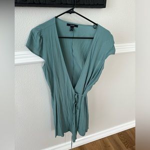Teal wrap mini dress size M